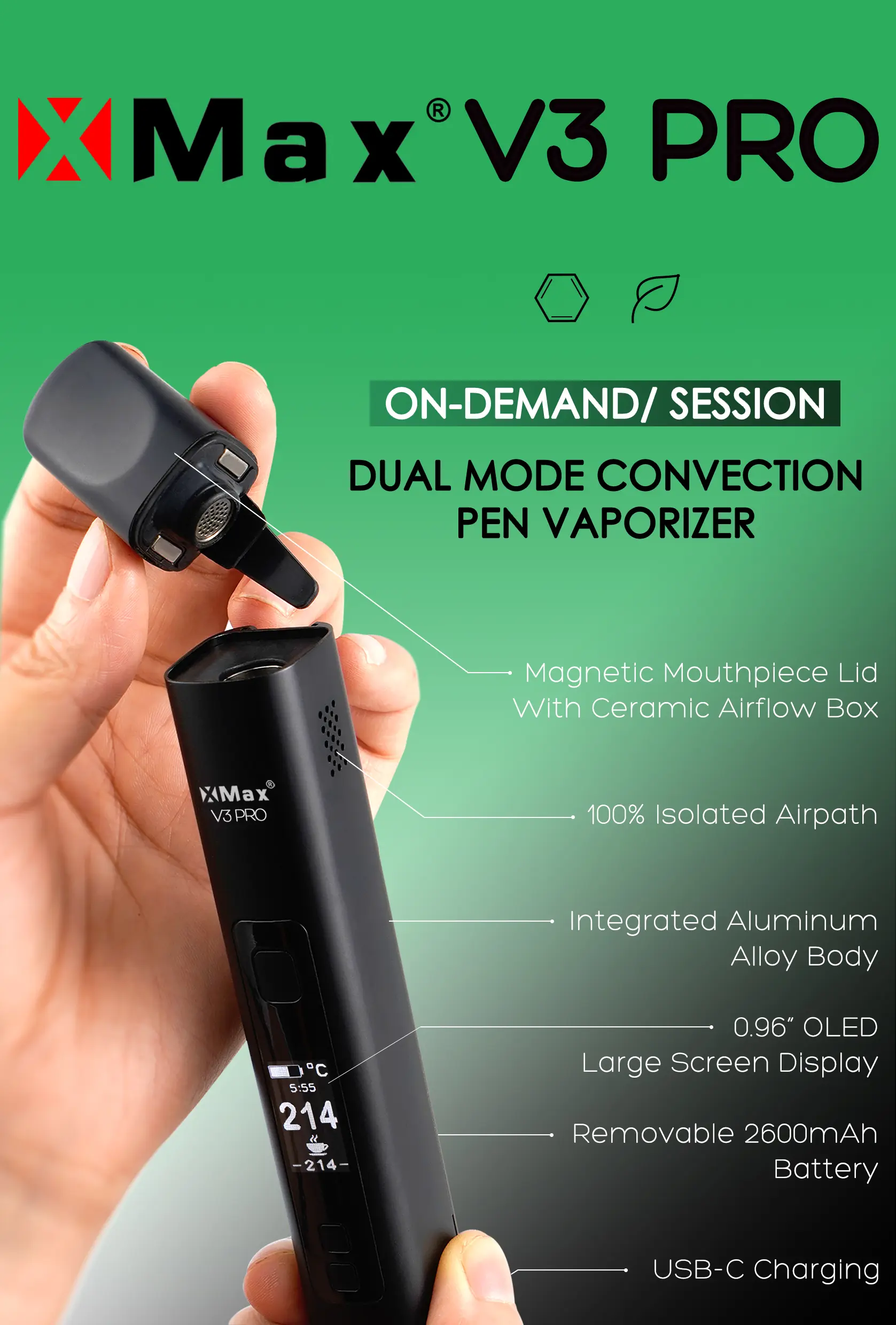 Xmax V3 PRO Air Convection Heat Dry Herb Wax Vaporizer OEM Available -  China Vaporizer, Dry Herb Vaporizers